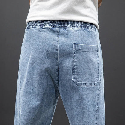 Men's Elastic-Waist Stretch Denim Joggers