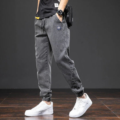 Men's Elastic-Waist Stretch Denim Joggers