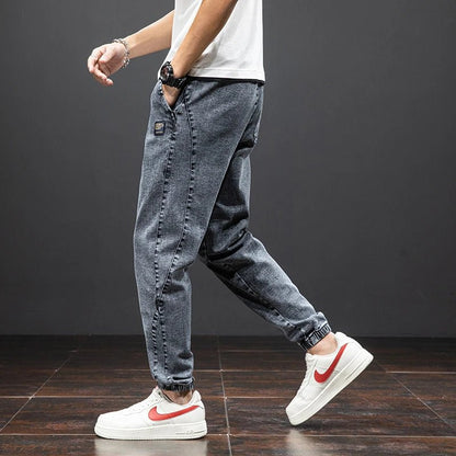 Men's Elastic-Waist Stretch Denim Joggers