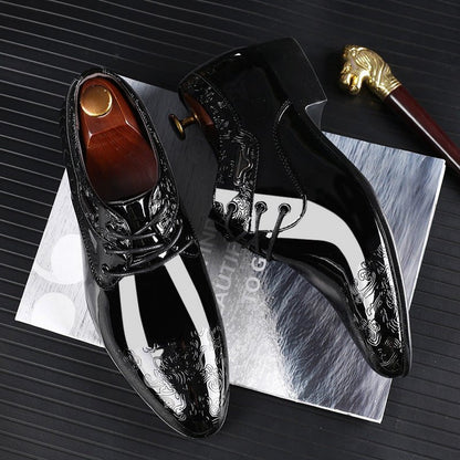 Men's Embossed Toe Derby Dress Shoes