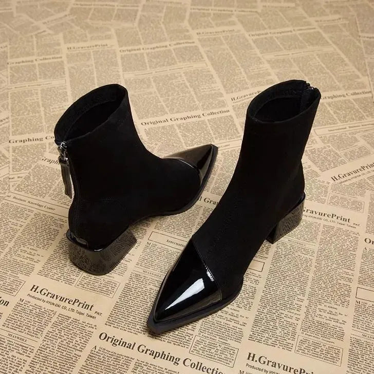 Mid-Block Heel Ankle Boots