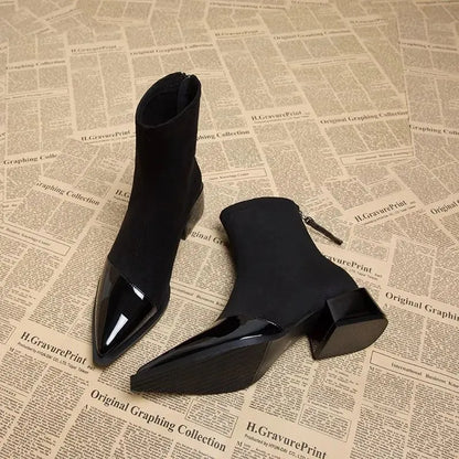 Mid-Block Heel Ankle Boots