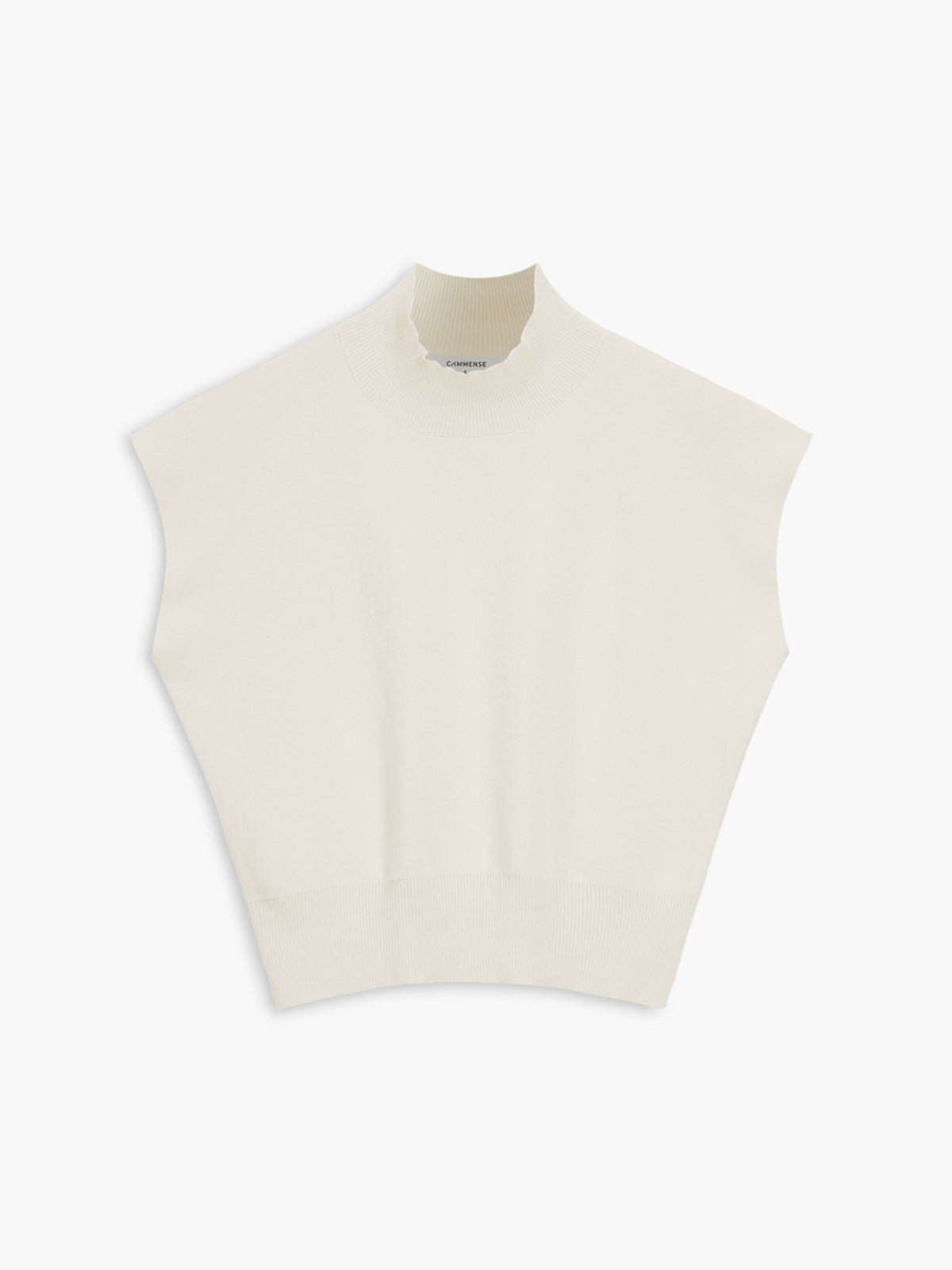 Women's High-Neck Short Sleeve Minimalist Top