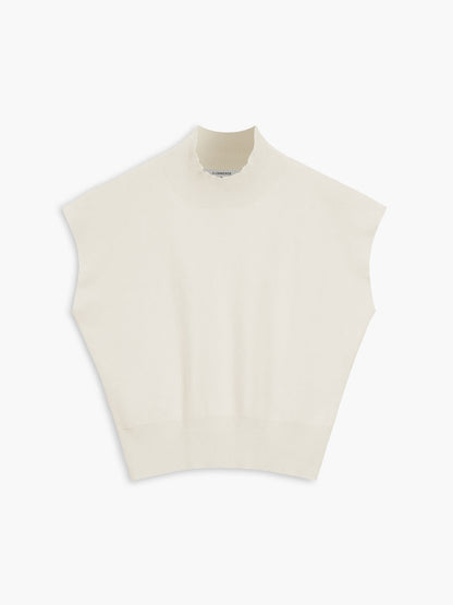 Women's High-Neck Short Sleeve Minimalist Top