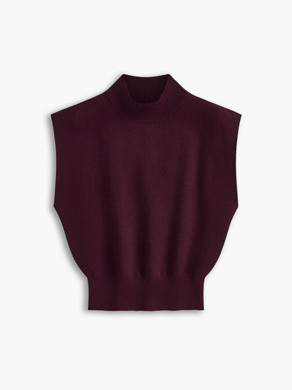 Women's High-Neck Short Sleeve Minimalist Top