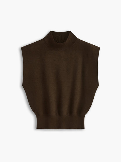Women's High-Neck Short Sleeve Minimalist Top