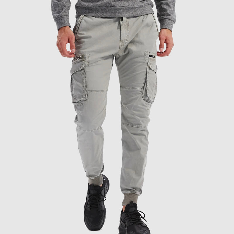 Men's Slim-Cut Multi-Pocket Cargo Trousers
