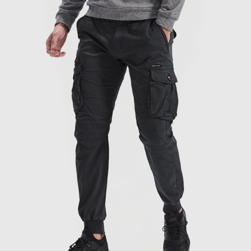 Men's Slim-Cut Multi-Pocket Cargo Trousers