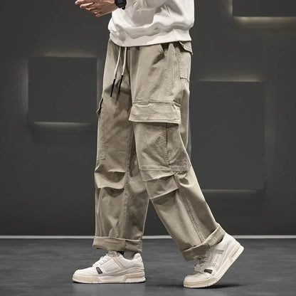Men's Wide-Leg Utility Cargo Trousers