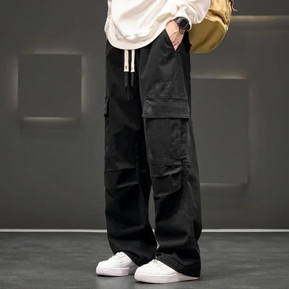 Men's Wide-Leg Utility Cargo Trousers