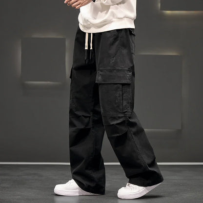 Men's Wide-Leg Utility Cargo Trousers