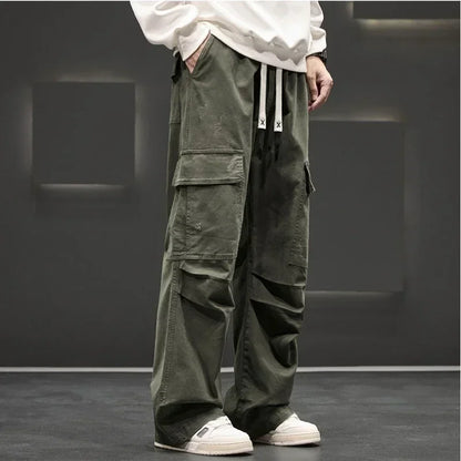 Men's Wide-Leg Utility Cargo Trousers