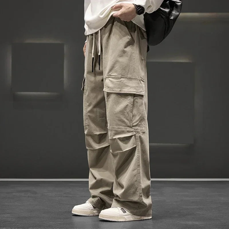 Men's Wide-Leg Utility Cargo Trousers