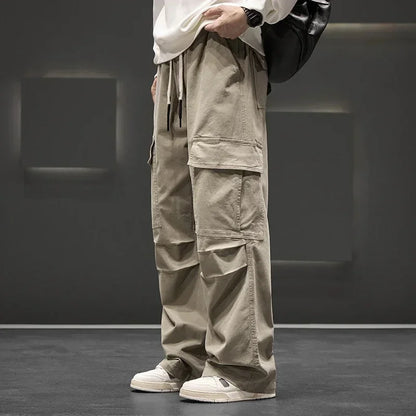 Men's Wide-Leg Utility Cargo Trousers