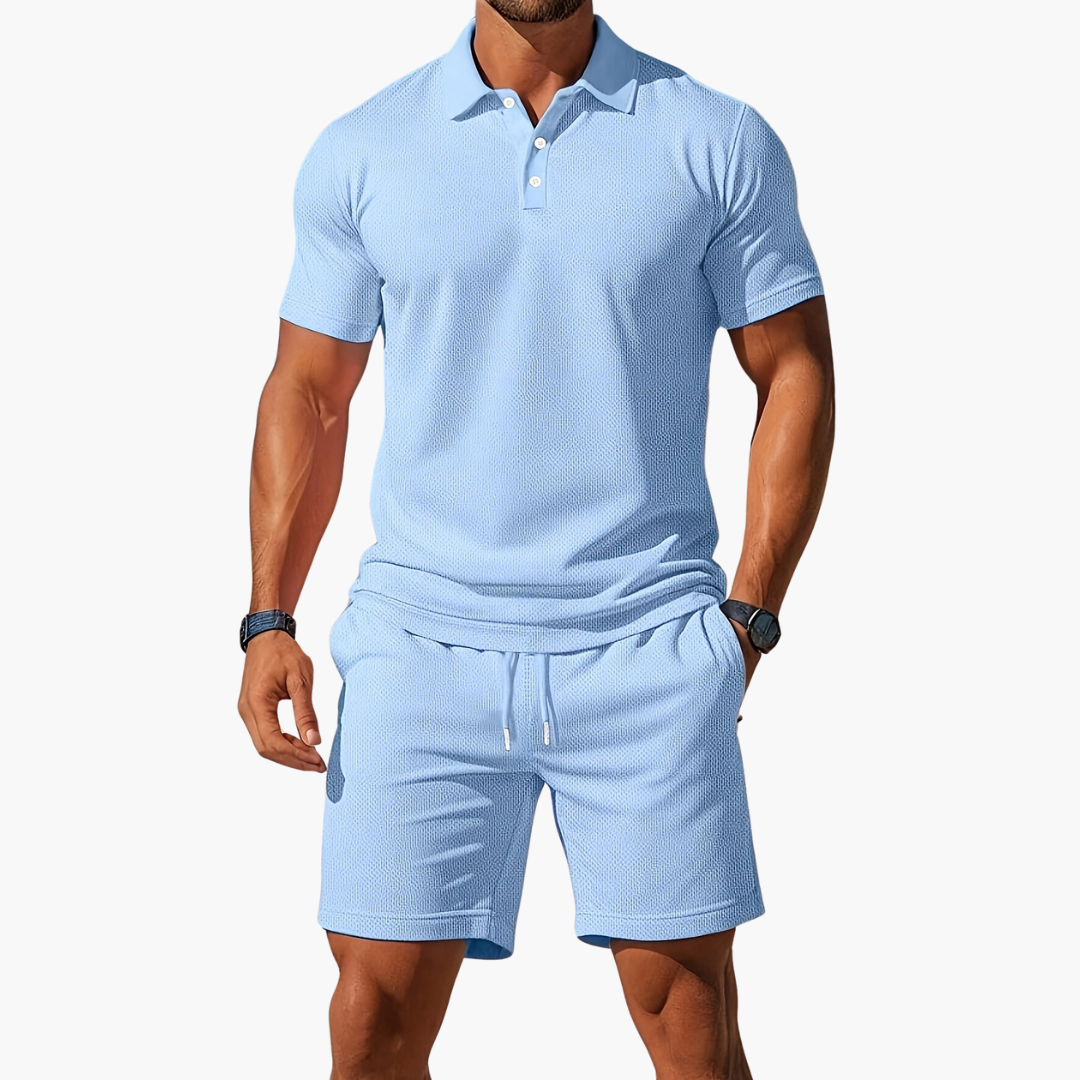 Men's Coordinated Polo Shirt and Shorts Set