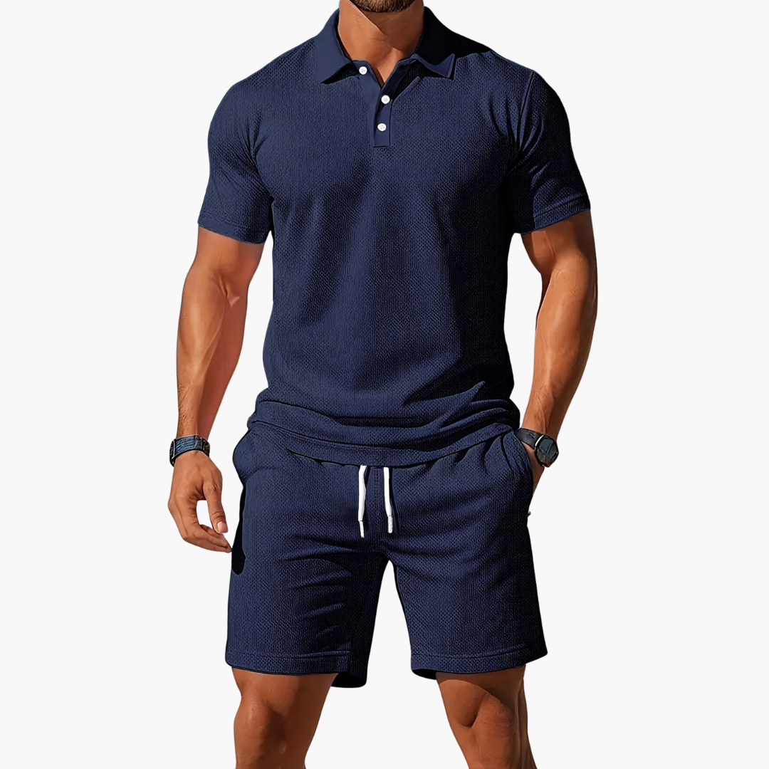 Men's Coordinated Polo Shirt and Shorts Set