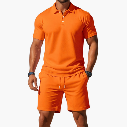 Men's Coordinated Polo Shirt and Shorts Set