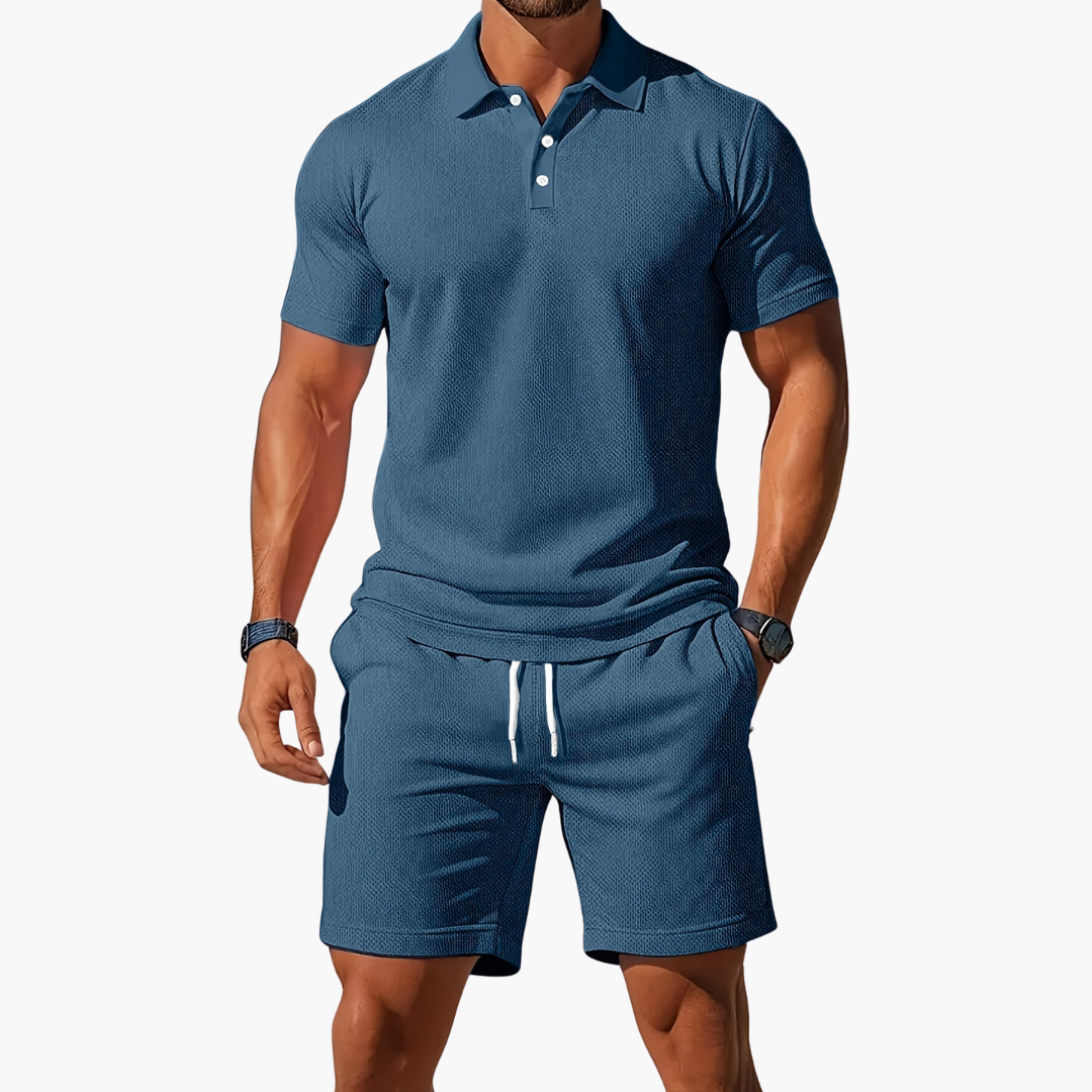 Men's Coordinated Polo Shirt and Shorts Set