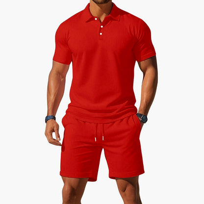 Men's Coordinated Polo Shirt and Shorts Set