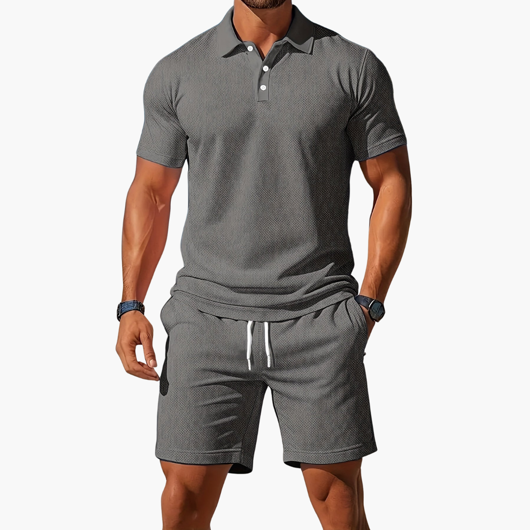 Men's Coordinated Polo Shirt and Shorts Set