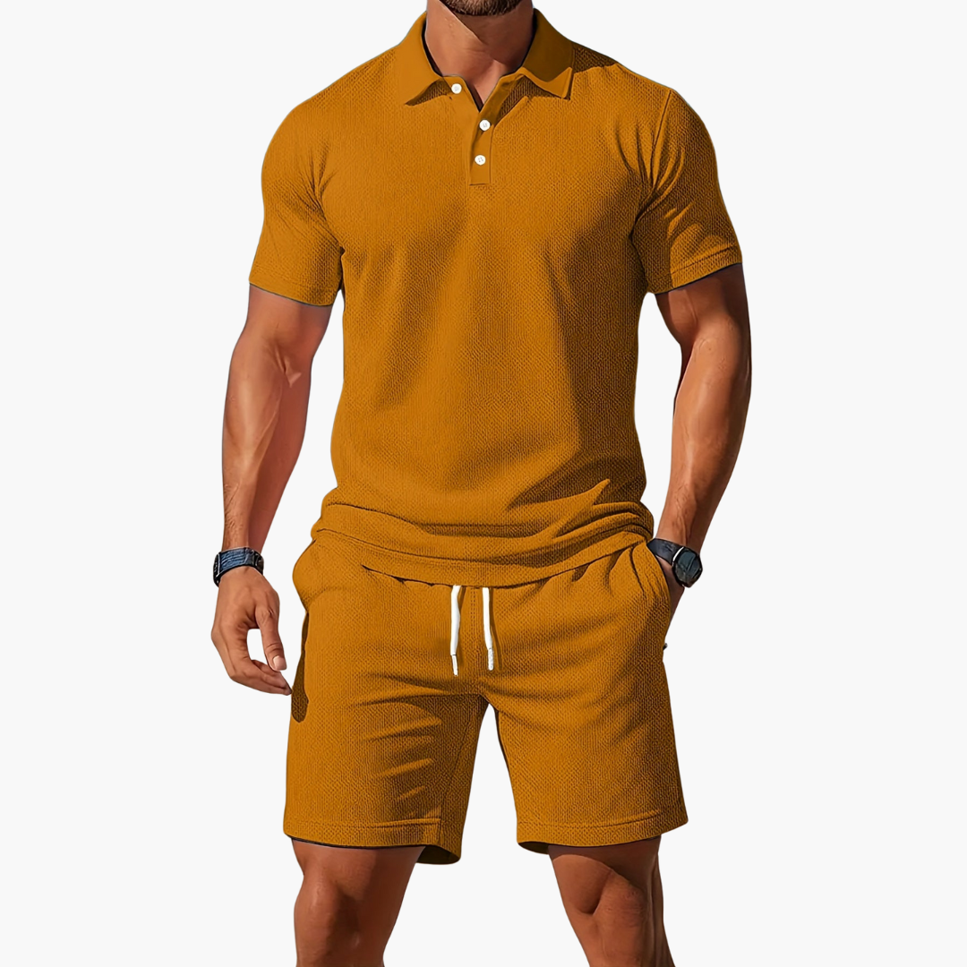Men's Coordinated Polo Shirt and Shorts Set