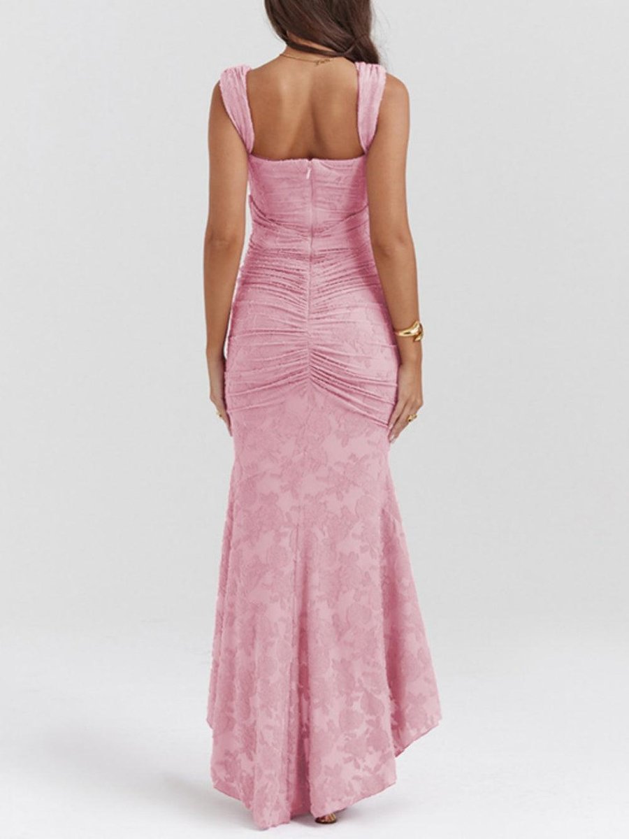Jacquard Mermaid Formal Gown with Corset Bodice