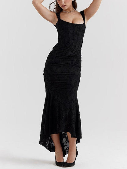 Jacquard Mermaid Formal Gown with Corset Bodice