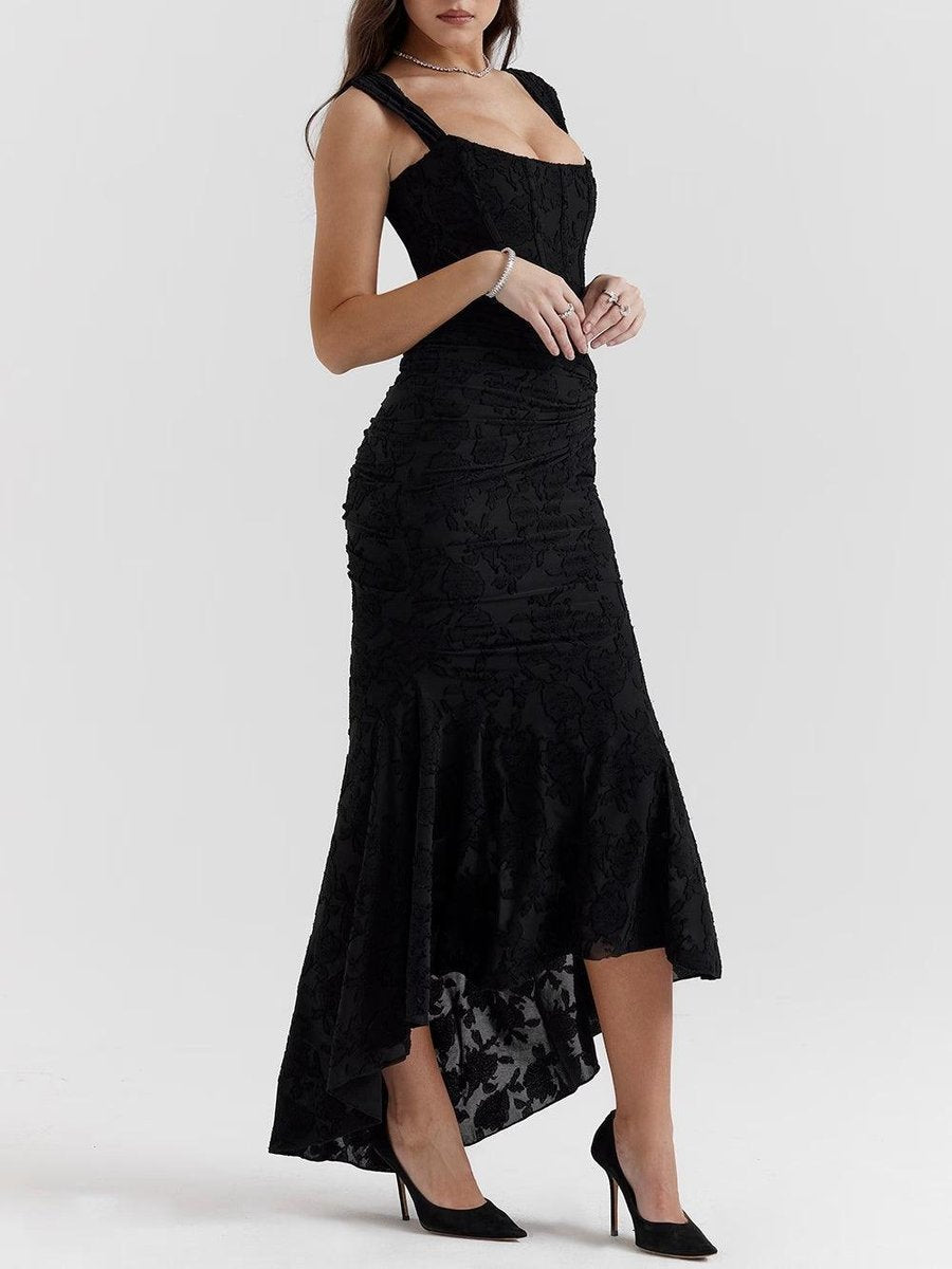 Jacquard Mermaid Formal Gown with Corset Bodice