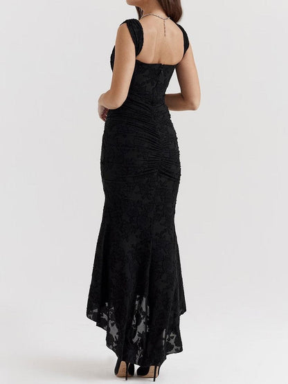 Jacquard Mermaid Formal Gown with Corset Bodice