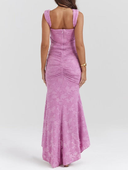 Jacquard Mermaid Formal Gown with Corset Bodice