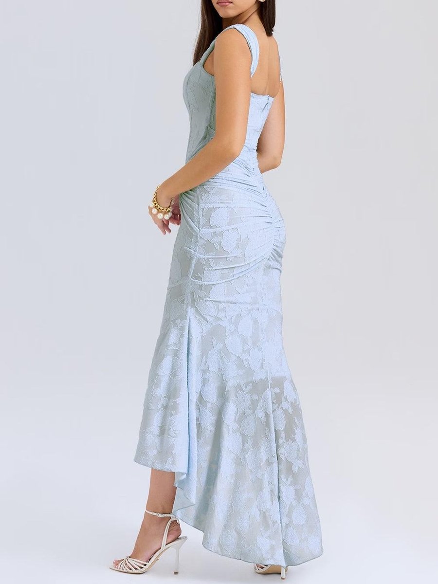 Jacquard Mermaid Formal Gown with Corset Bodice
