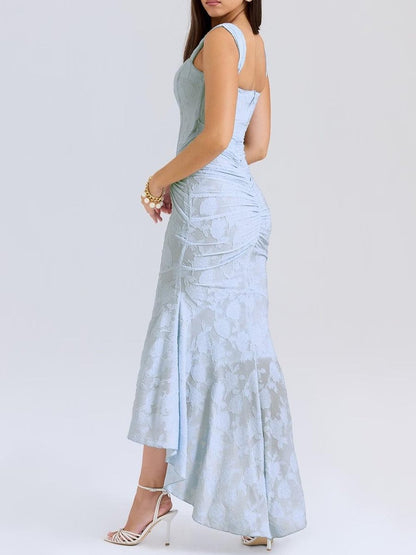 Jacquard Mermaid Formal Gown with Corset Bodice