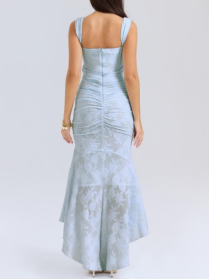 Jacquard Mermaid Formal Gown with Corset Bodice