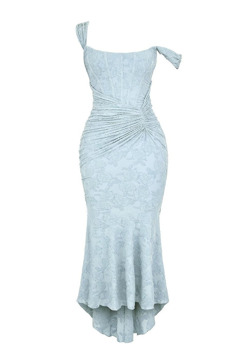 Jacquard Mermaid Formal Gown with Corset Bodice