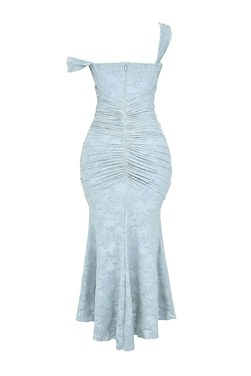Jacquard Mermaid Formal Gown with Corset Bodice