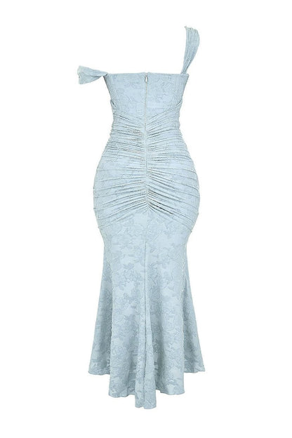 Jacquard Mermaid Formal Gown with Corset Bodice