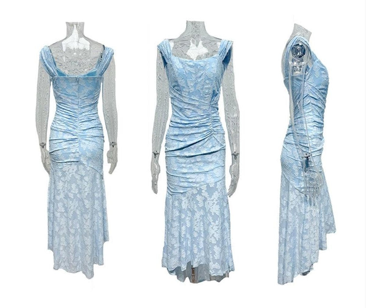 Jacquard Mermaid Formal Gown with Corset Bodice