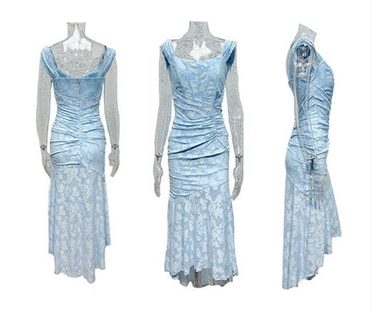 Jacquard Mermaid Formal Gown with Corset Bodice