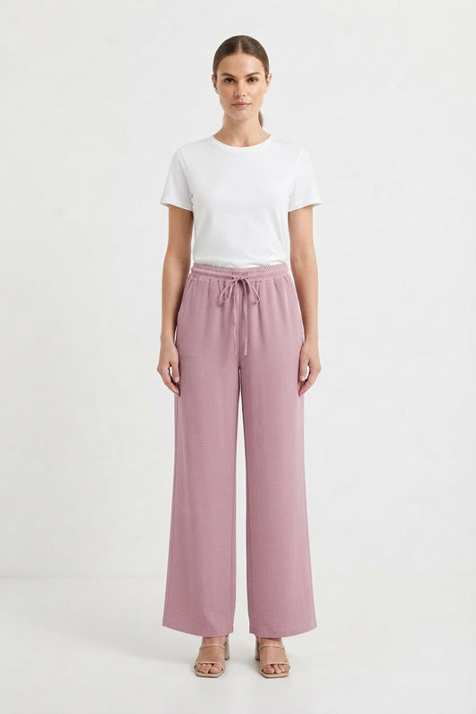 Relaxed Wide-Leg Drawstring Trousers