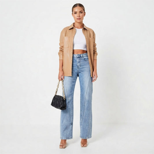 Mid-Rise Straight Leg Denim Jeans