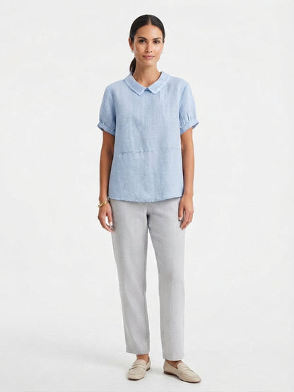 Peter Pan Collar Linen Shirt