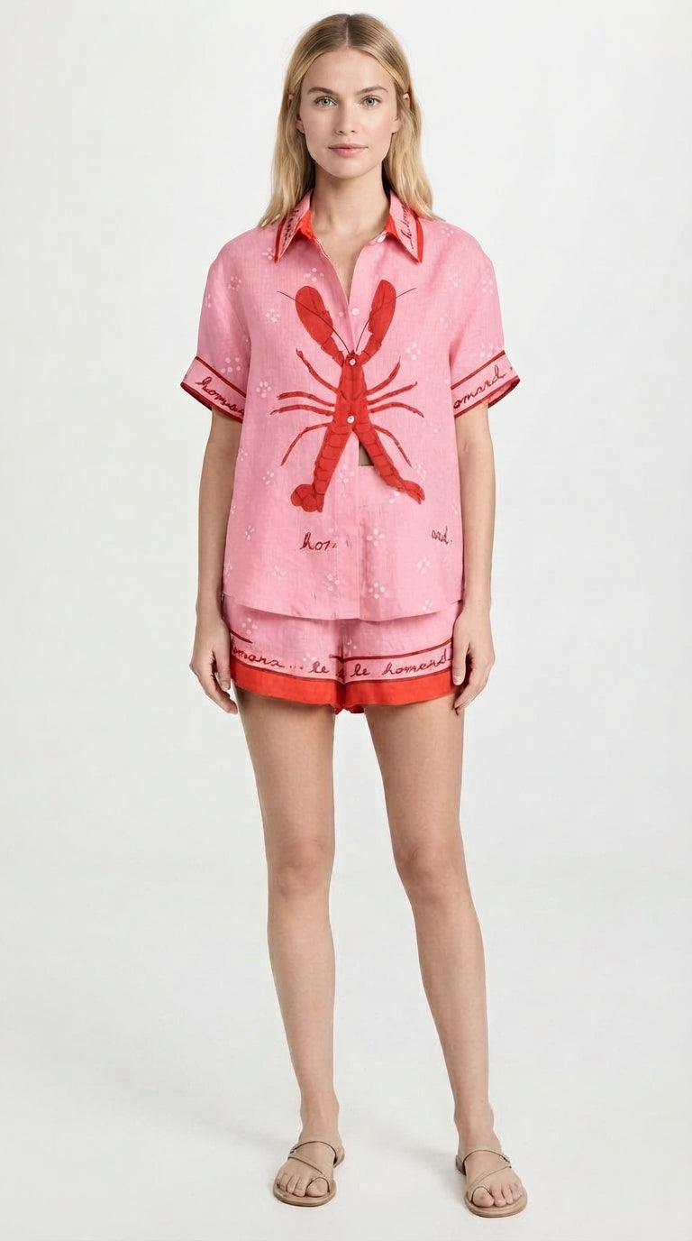Women's Breezy Holiday Top and Shorts Co-Ord