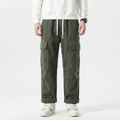 Men's Wide-Leg Utility Cargo Trousers