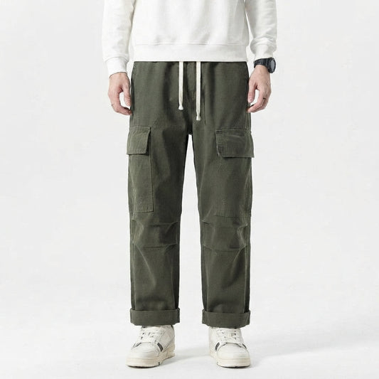 Men's Wide-Leg Utility Cargo Trousers
