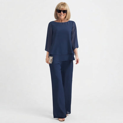 Relaxed Two-Piece Linen Blend Trouser Set