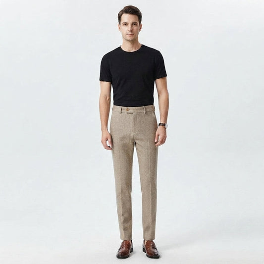 Men's Retro High-Rise Pleated Trousers