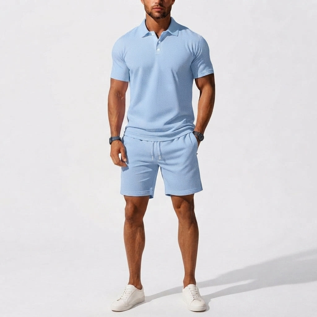 Men's Coordinated Polo Shirt and Shorts Set