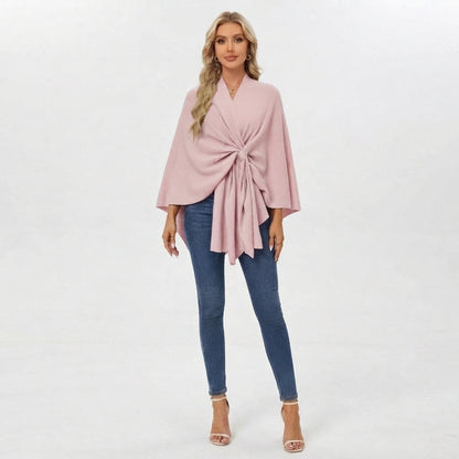 Draped Twist-Front Relaxed Top