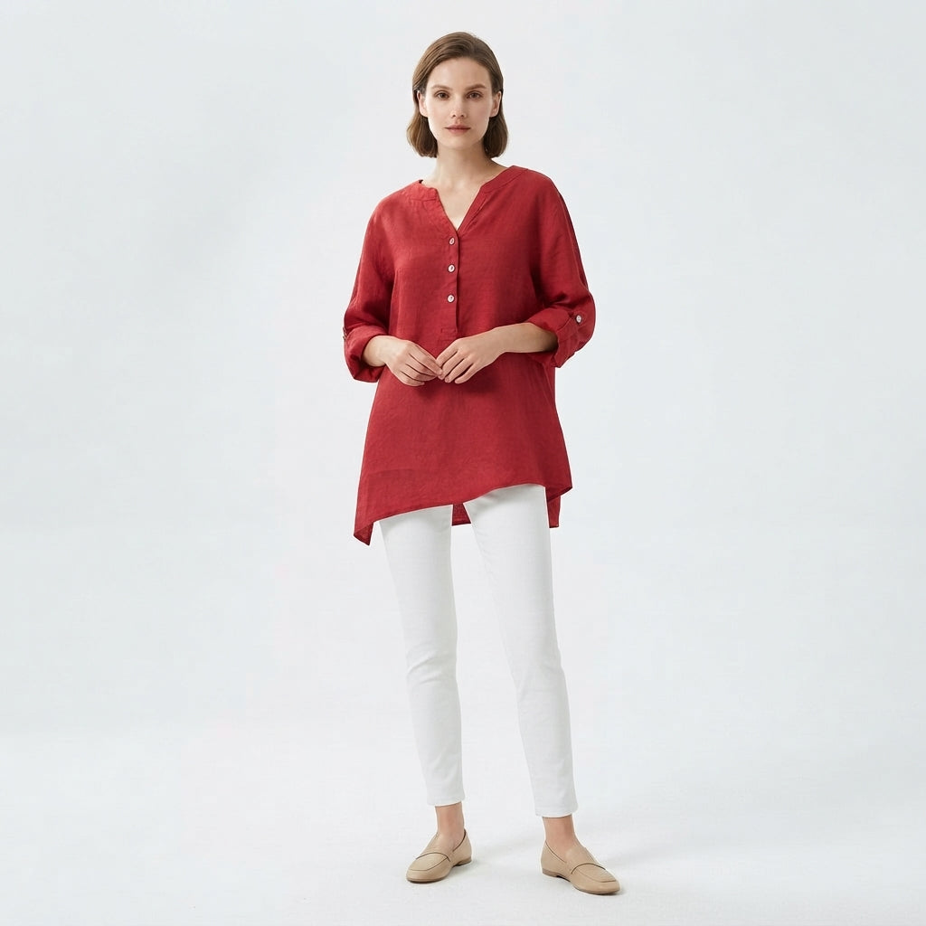 Women's Classic Button-Down Relaxed Shirt