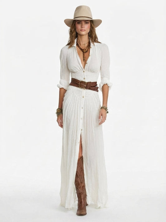 Sleek Evening Maxi Dress with Fluid Silhouette